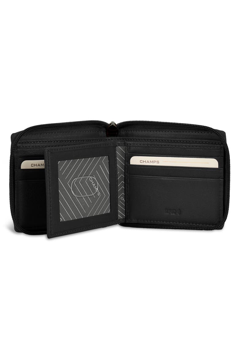 Onyx Zip Around Bifold Wallet, Alternate, color, BLACK