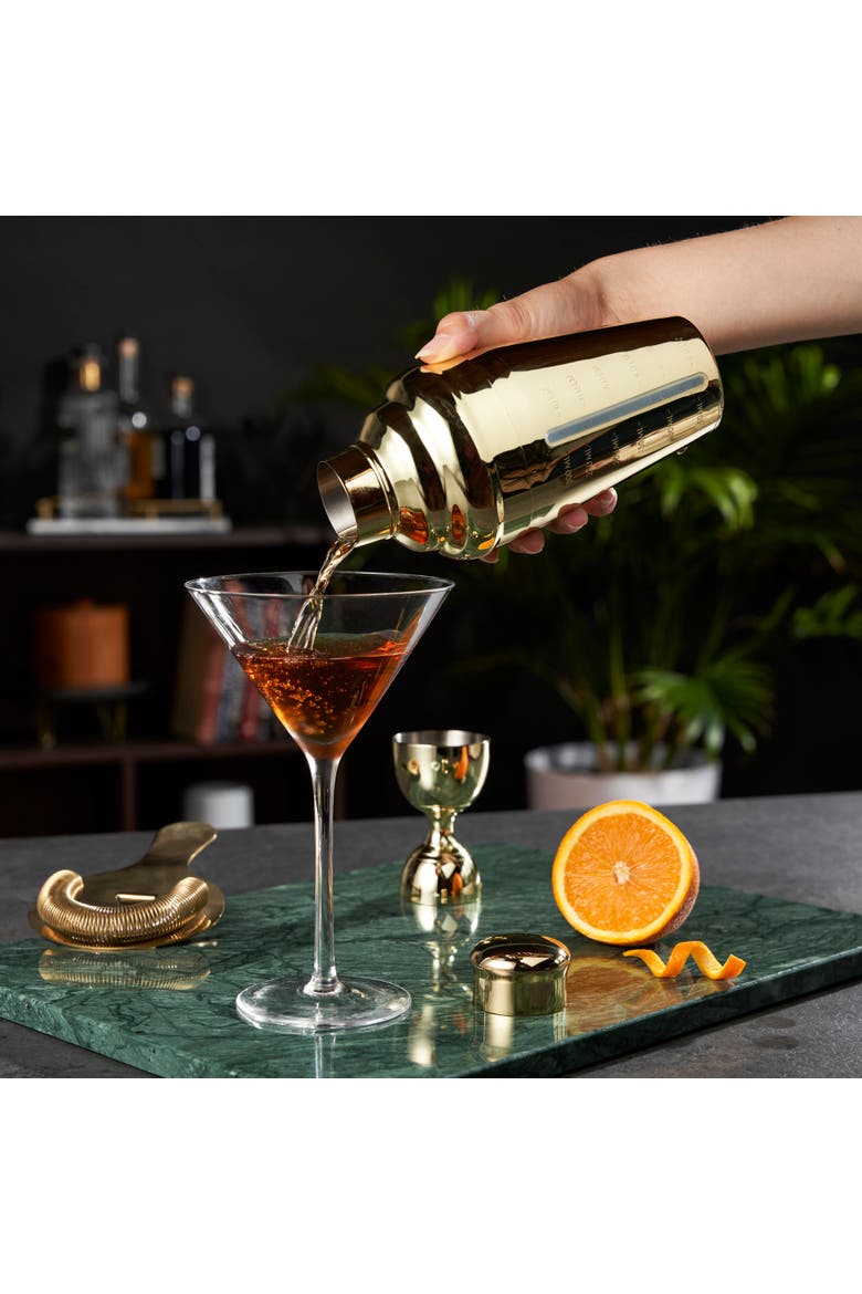 Belmont Measured Cocktail Shaker, Alternate, color, Gold