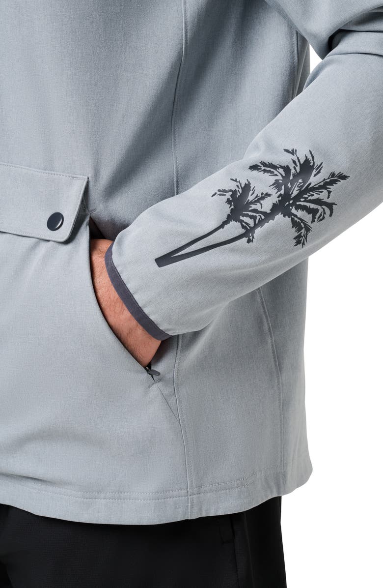 TravisMathew Out of Pocket Quarter Zip Hoodie, Alternate, color, Heather Light Grey