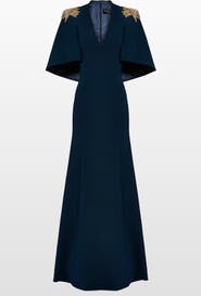 Jenny Packham Star Shower Rhinestone-Embellished Maxi Dress