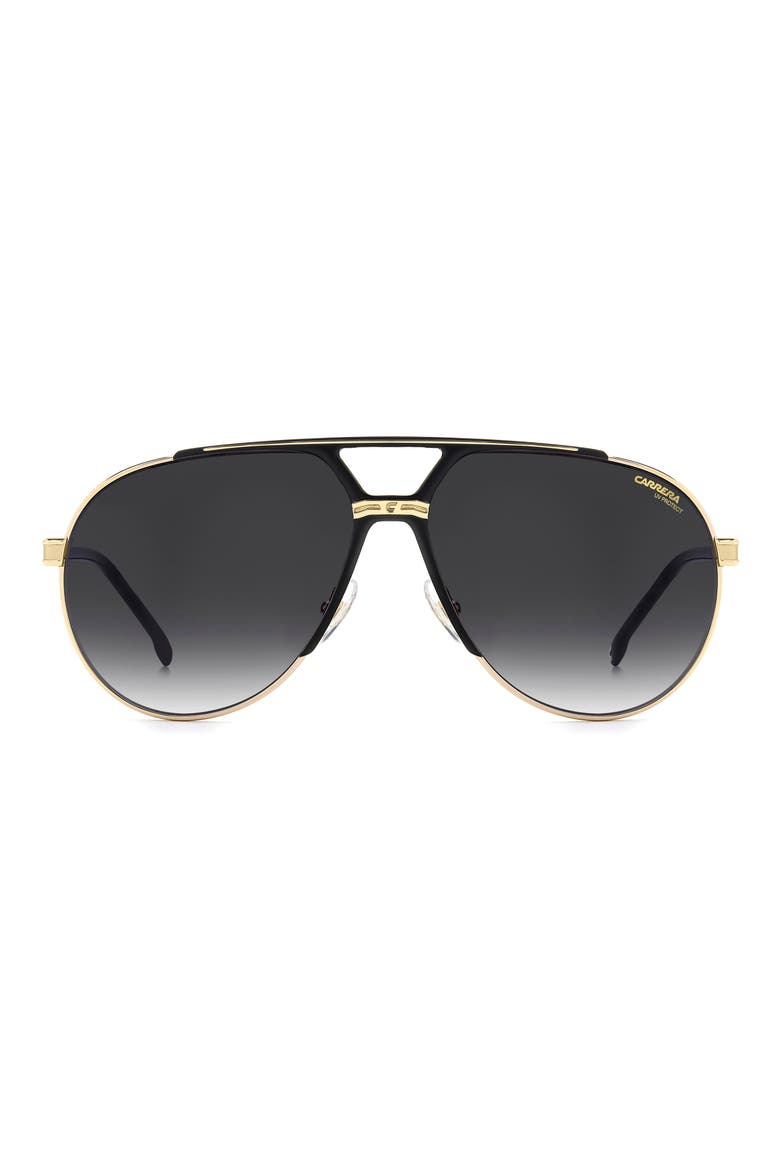 1089/S 64mm Oversize Gradient Pilot Sunglasses, Main, color, GOLD BLACK GREEN RED/ GREY