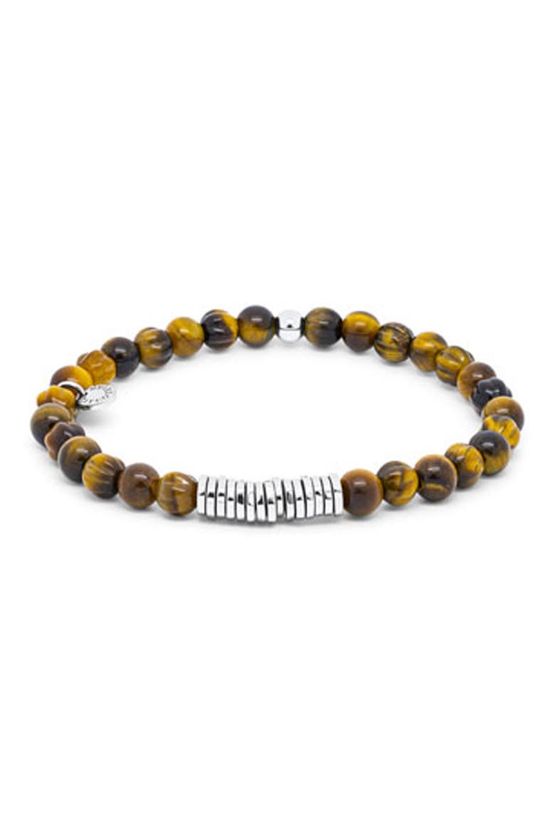 Men's Classic Discs Beaded Bracelet, Alternate, color, BROWN