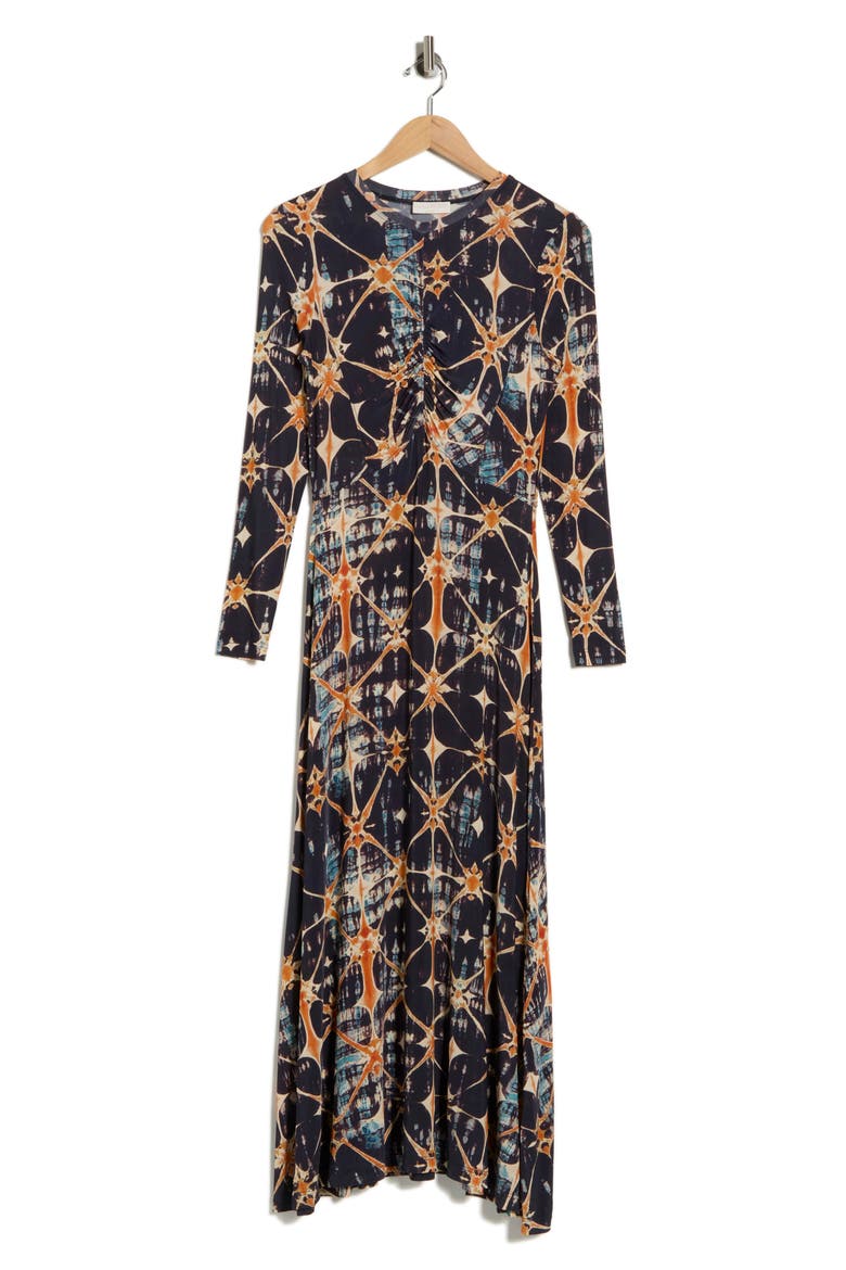 Naia Long Sleeve Ruched Midi Dress, Alternate, color, PHOENIX