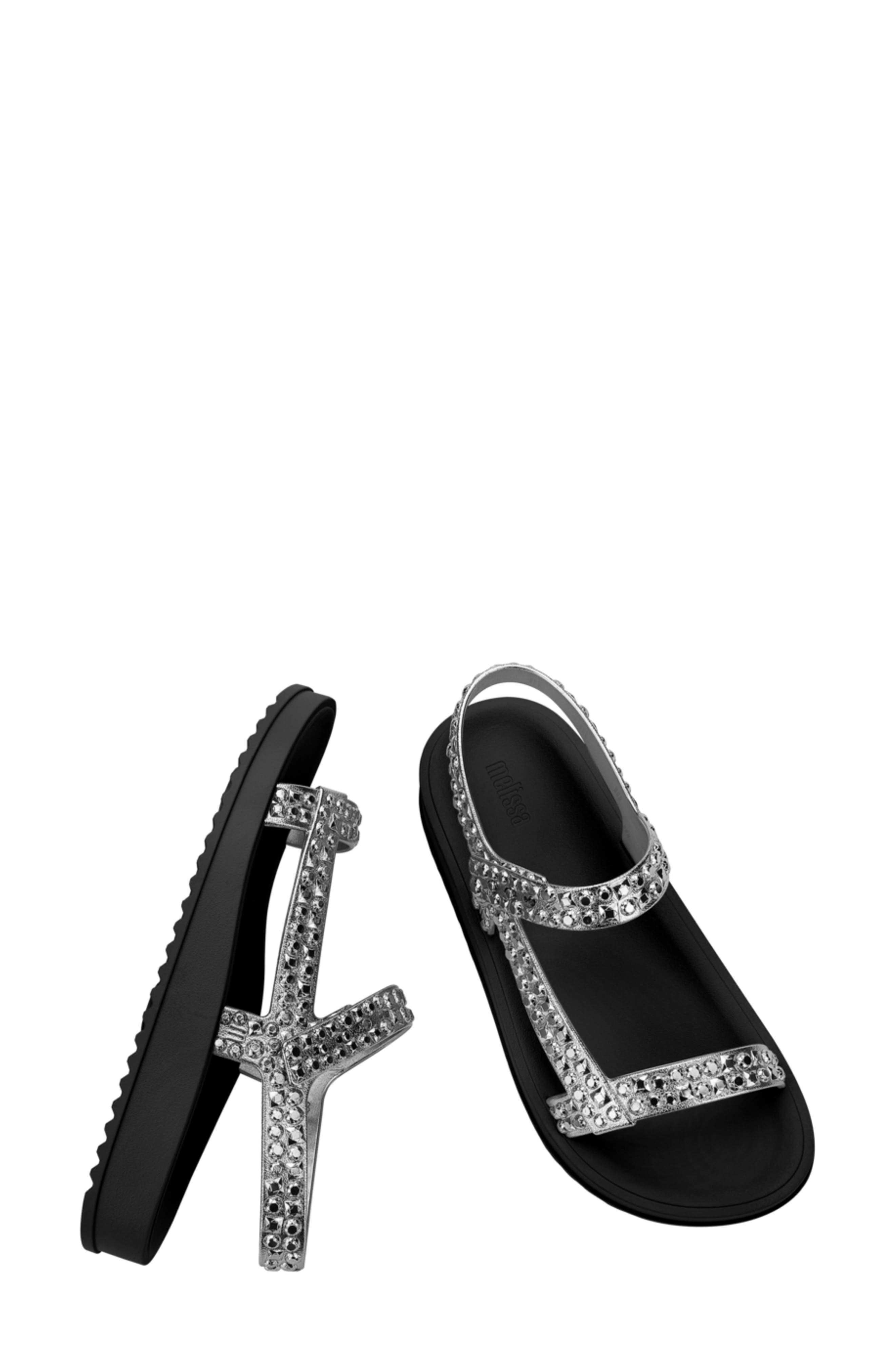 Melissa Lust Sandal, Alternate, color, Black/ Silver