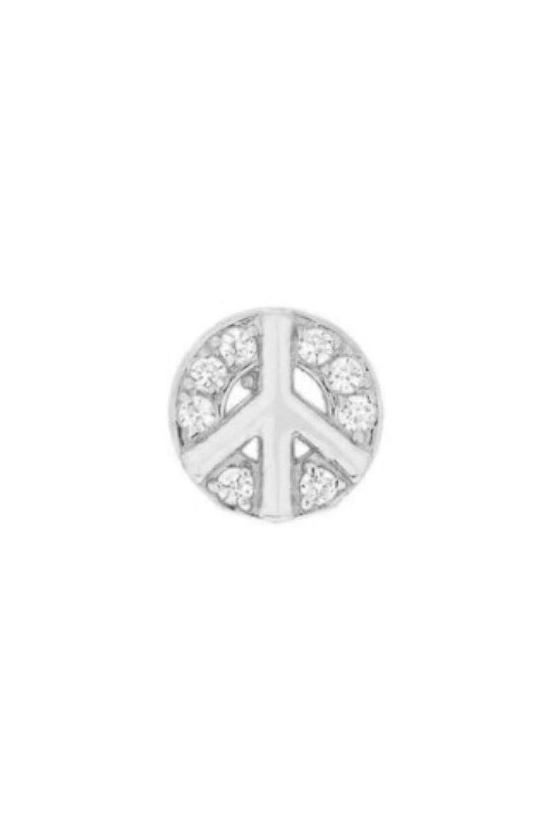 Diamond Icon Peace Sign Earring, Main, color, WHITE GOLD