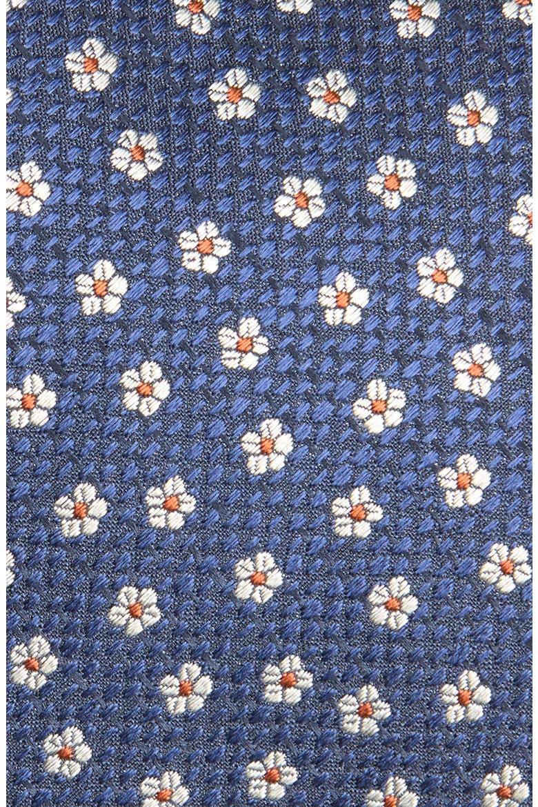 Floral Jacquard Silk Tie, Alternate, color, NAVY