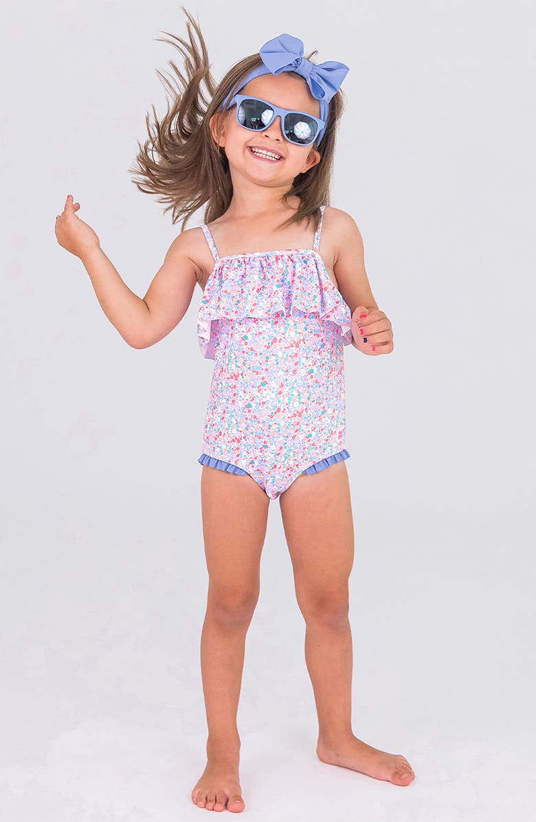 RuffleButts Kids' Sparkle Shimmer One-Piece Swimsuit, Alternate, color,