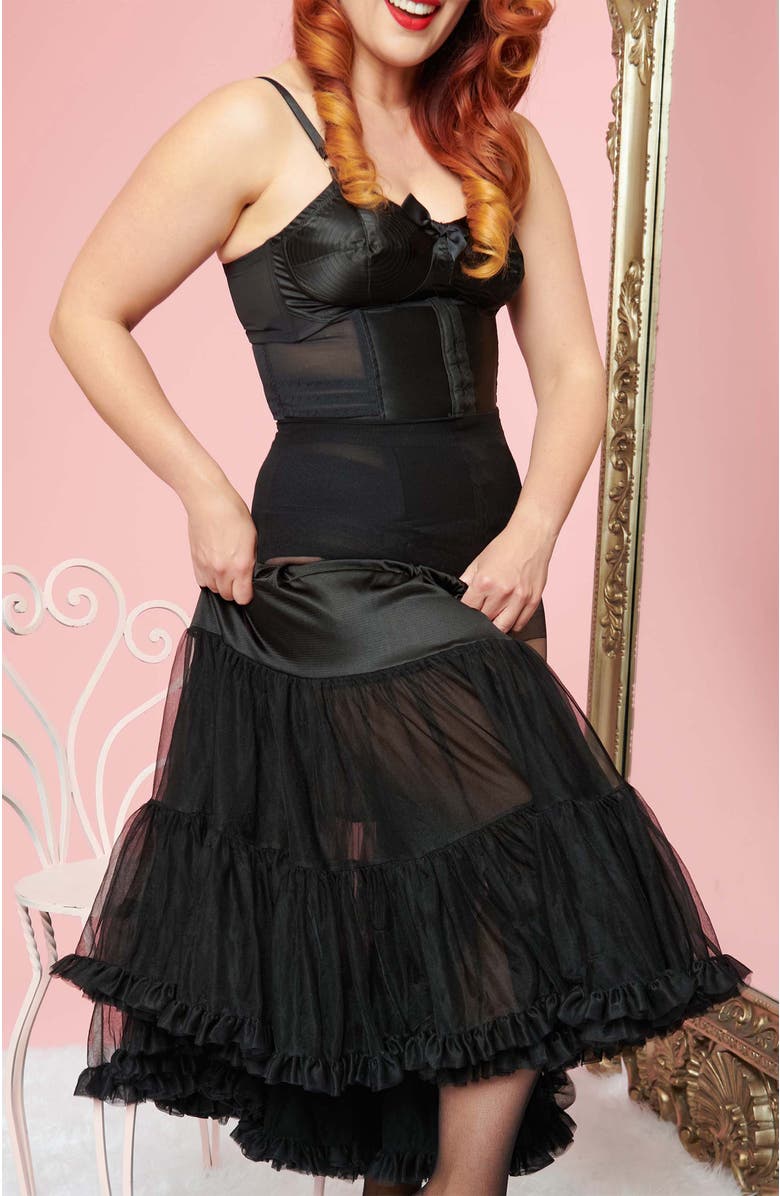 Unique Vintage Ruffled Petticoat Crinoline, Alternate, color, Black