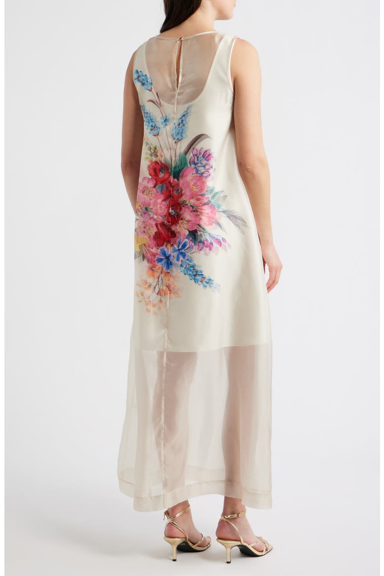 The Alexis Floral Print Satin Dress, Alternate, color, TIARA GARDEN PRINT