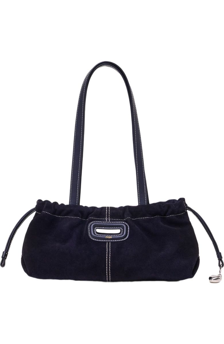 maje Topstitched suede Milpli Gazette, Main, color, Marine Blue