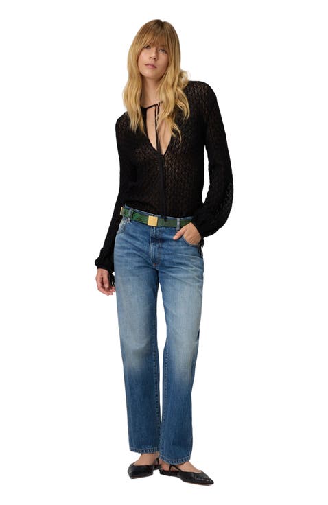 Crew Neck Blouse In Wool Blend