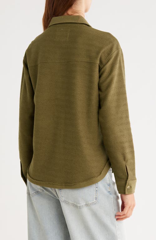 Thread & Supply Chevron Knit Shacket In Green
