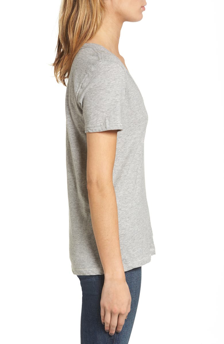 rag & bone The Vee Slub Cotton T-Shirt, Alternate, color, Heather Grey