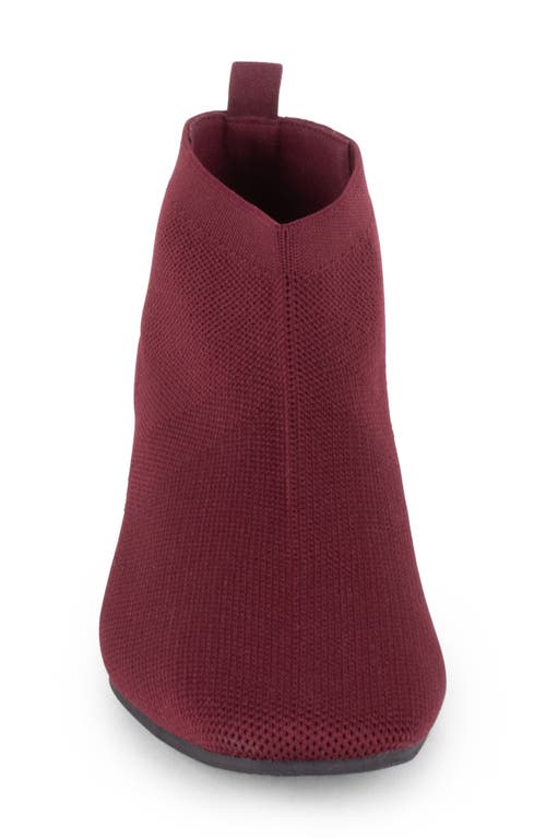 Tahari Corniche Block Heel Knit Bootie In Burgundy