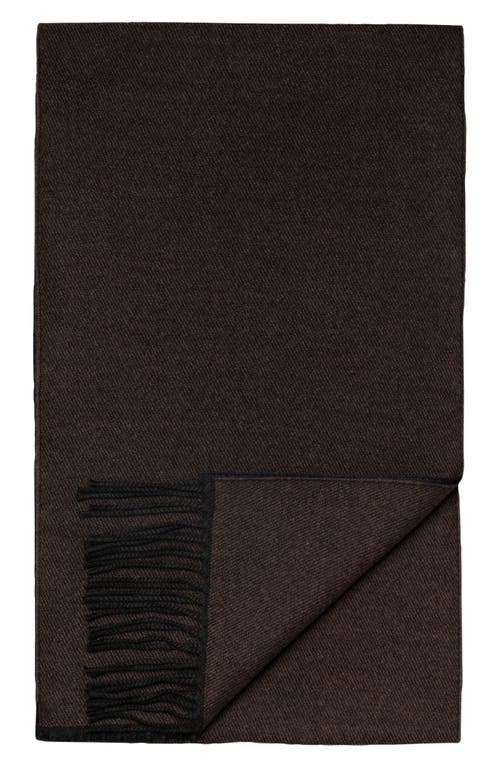 Eton Reversible Merino Wool Scarf In Brown