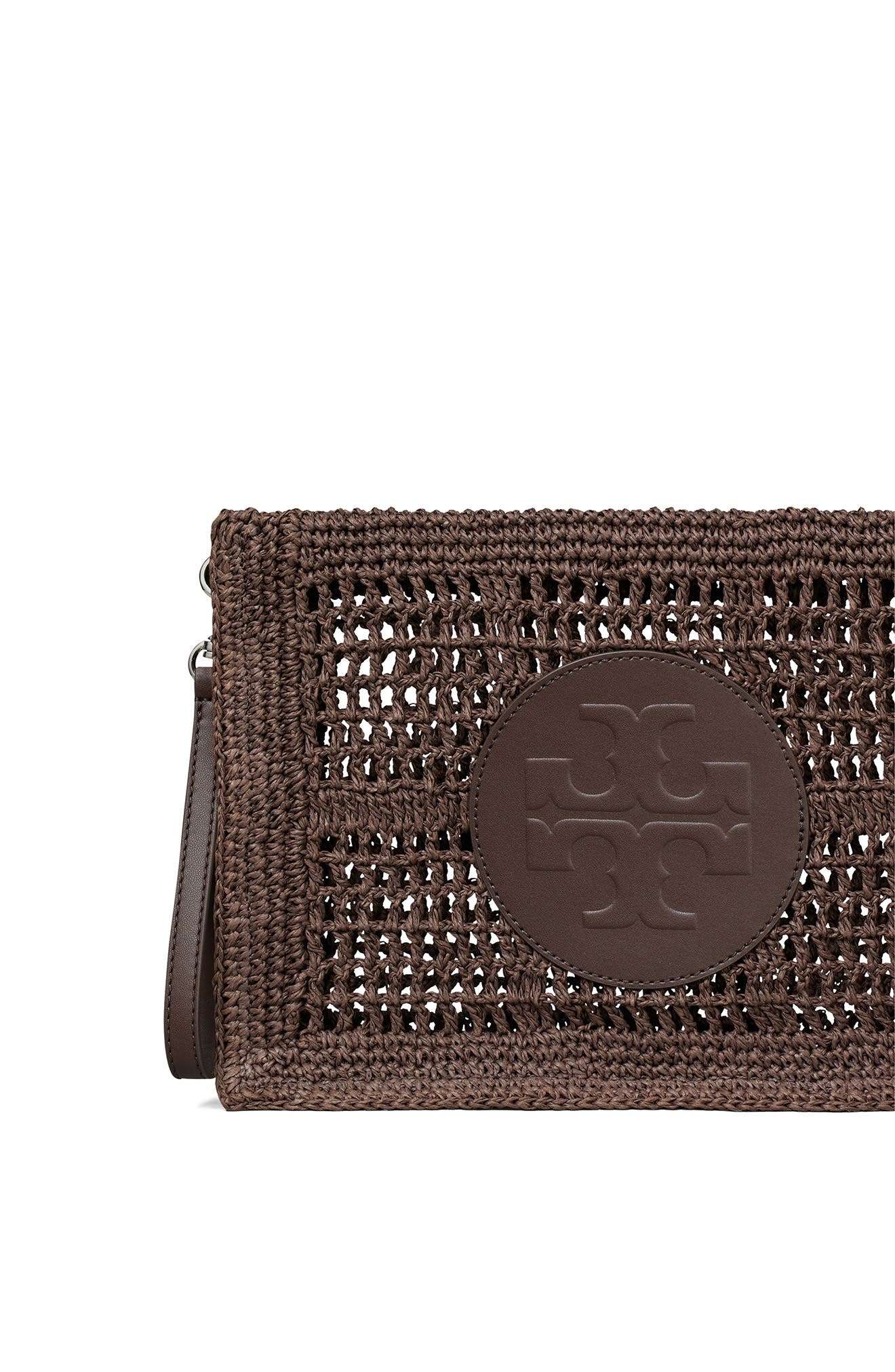 Ella Hand Crochet Wristlet, Alternate, color, DARK COCOA