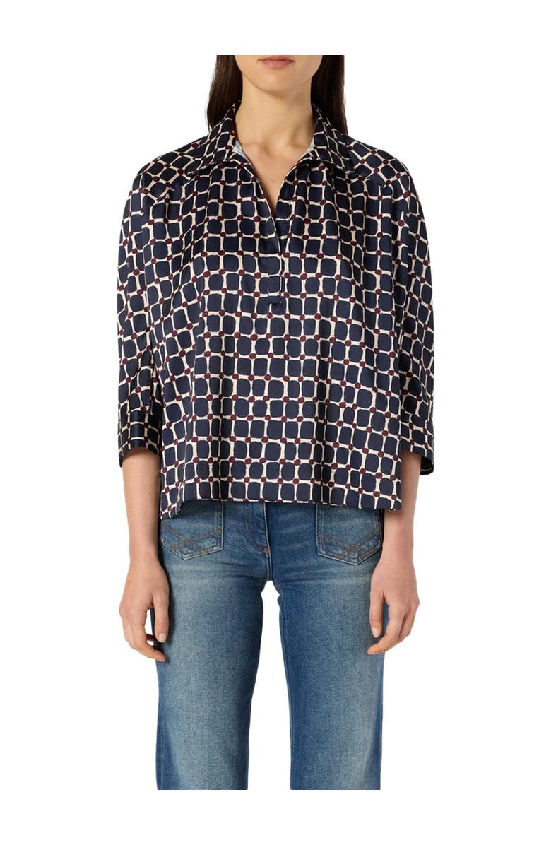 GERARD DAREL Ariane Geometric Print Boxy Blouse, Alternate, color, Ink