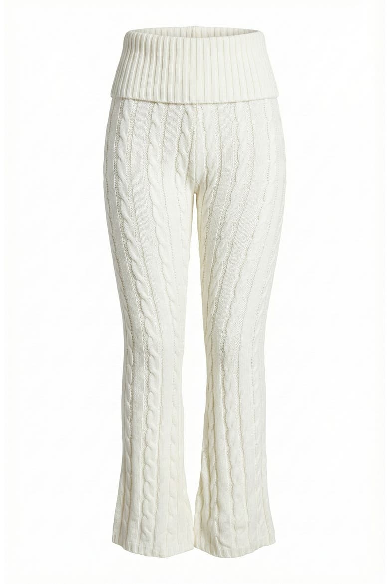 Cable Knit Pull On Pants, Alternate, color, White