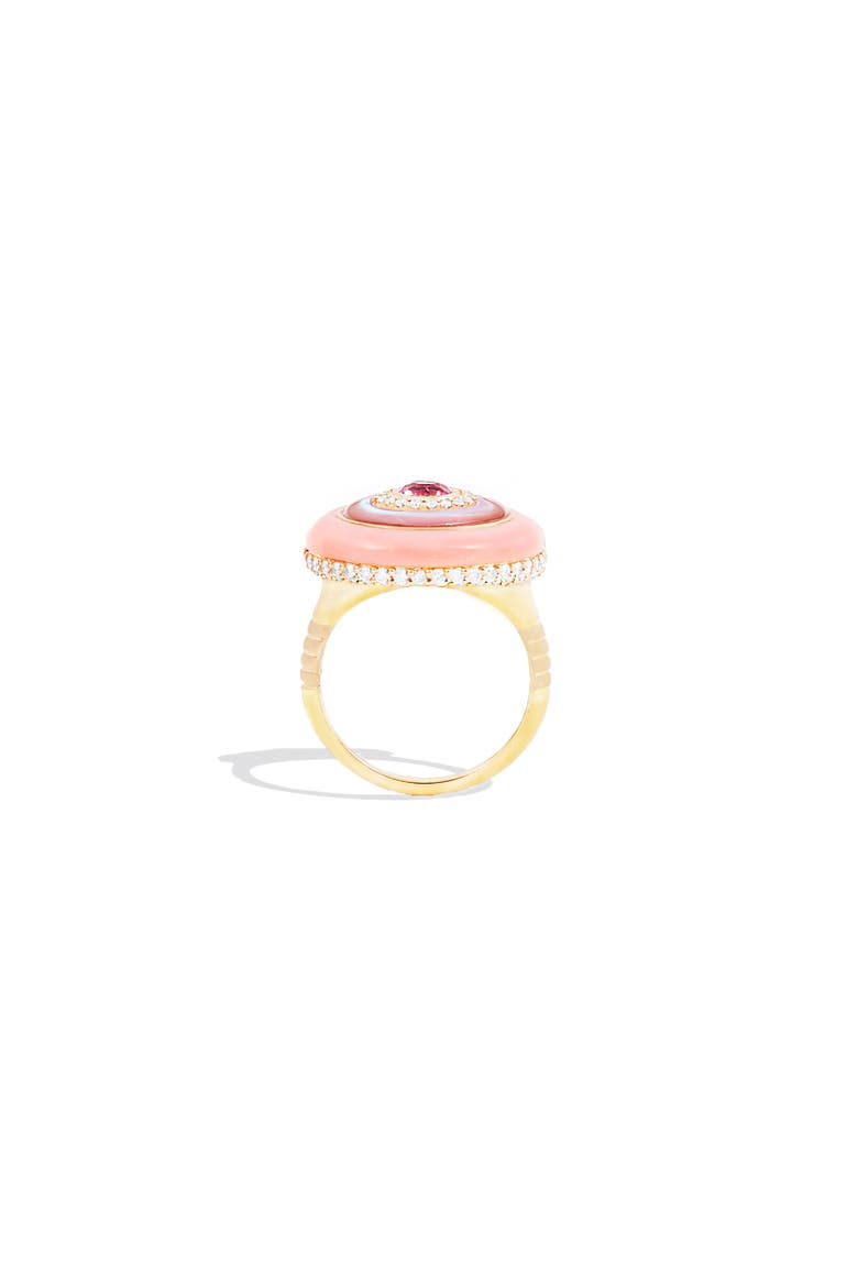 Evolve Stone Inlay Cocktail Ring, Alternate, color, Pink- Gold