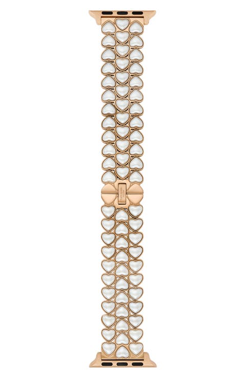 heart shape imitation pearl 20mm Apple Watch® bracelet watchband