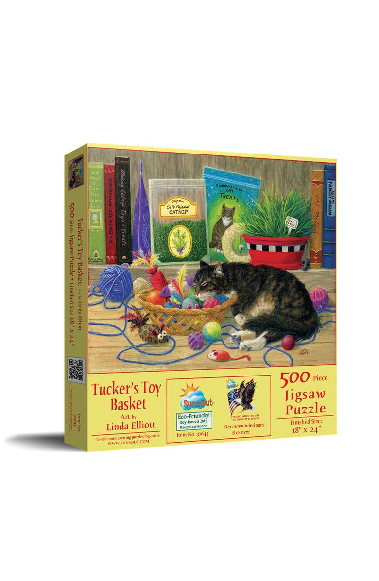 Sunsout Tucker's Toy Basket 500 piece Jigsaw Puzzle for Adults, Main, color, Multicolor