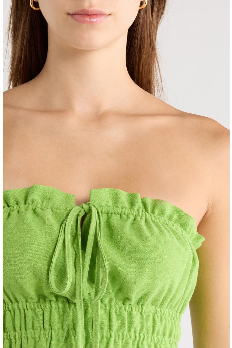 Paige Smocked Crop Top, Alternate, color, GREEN
