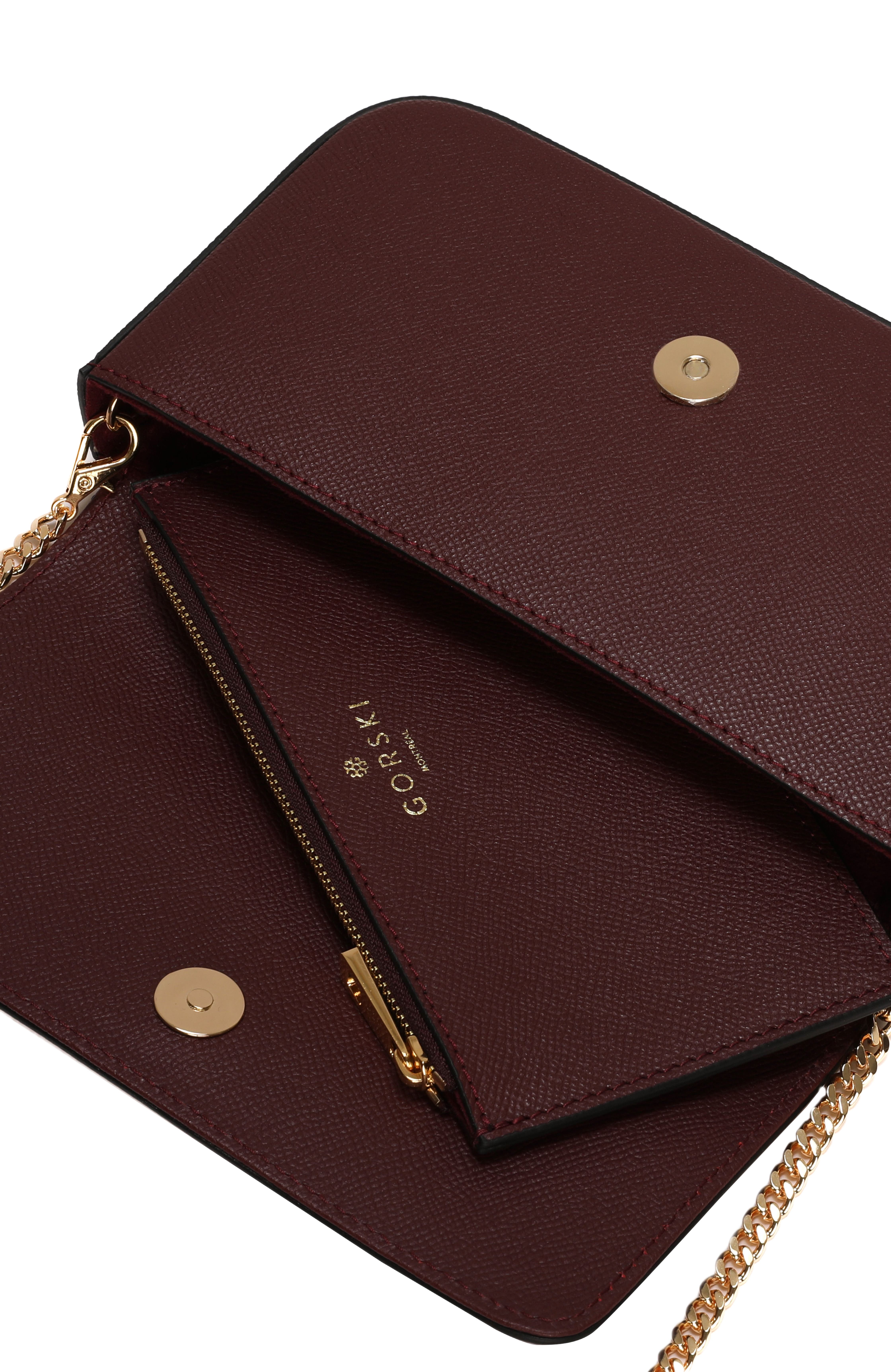 Leather Crossbody Bag, Alternate, color, BURGUNDY