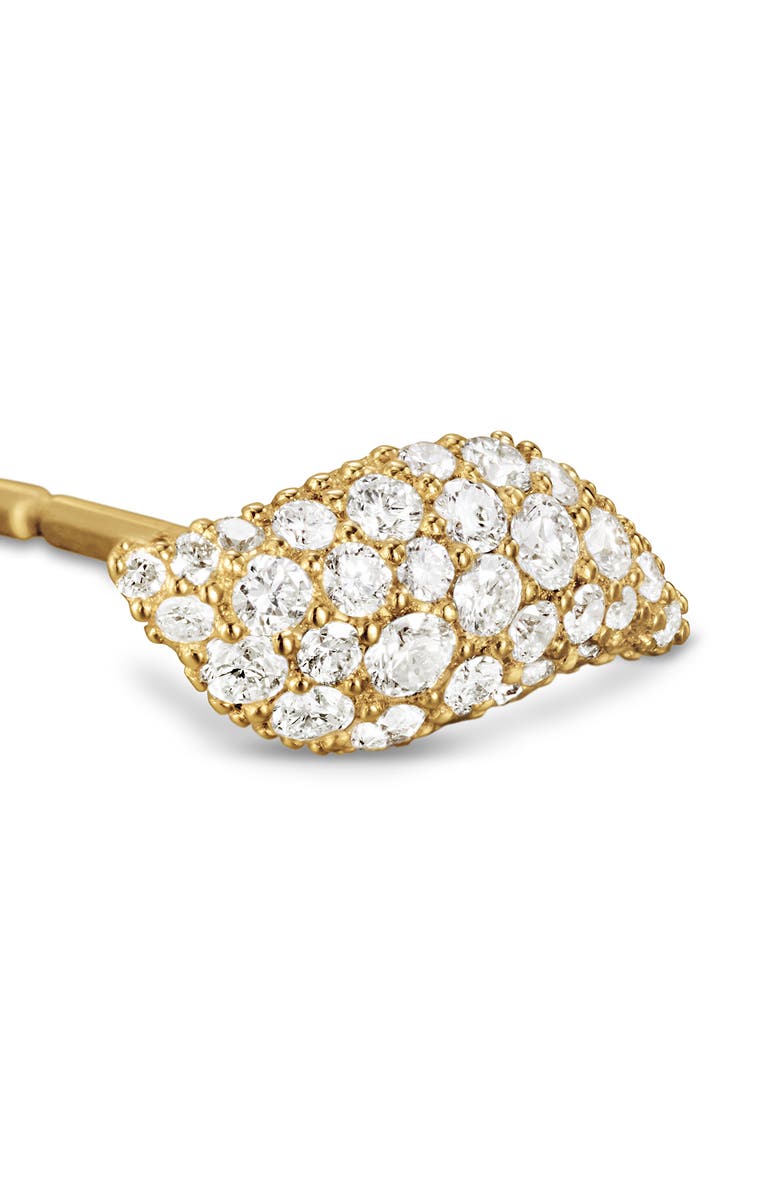 David Yurman Petite Pavé Flute Stud Earrings in 18K Yellow Gold with Diamonds, Alternate, color, 18K Gold