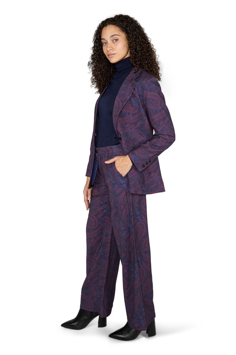 Julia Stretch Wool Tailored Blazer, Alternate, color, Badalona Plum