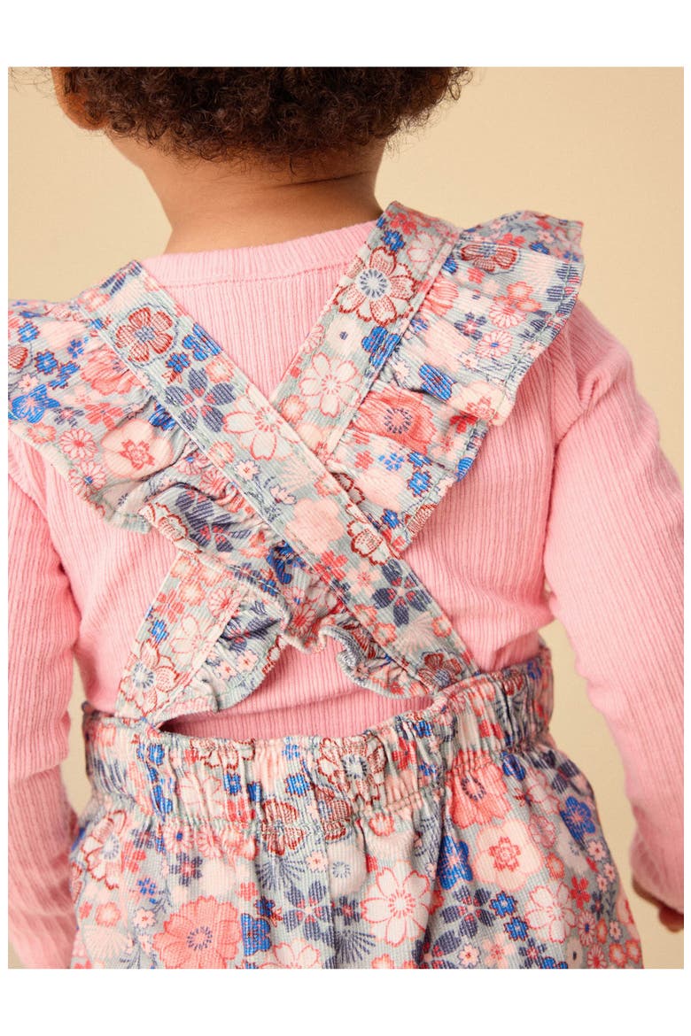 Corduroy Ruffle Baby Overalls, Alternate, color, Japanese Mini Floral