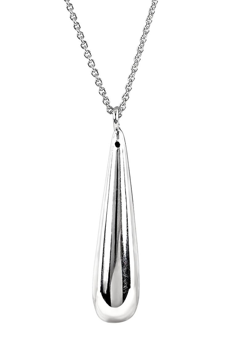 Primavera Made in Italy Teardrop Pendant Necklace, Main, color, SILVER