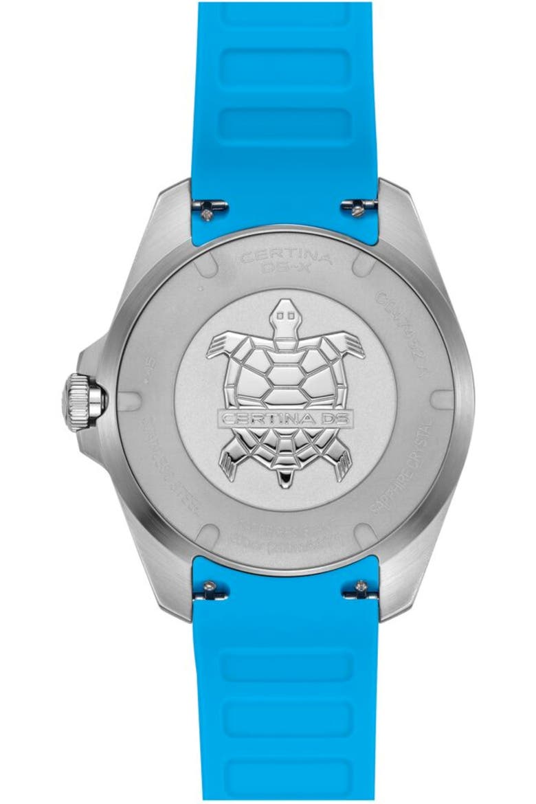 DS-X GMT Rubber Strap Watch, 41mm, Alternate, color, STAINLESS STEEL