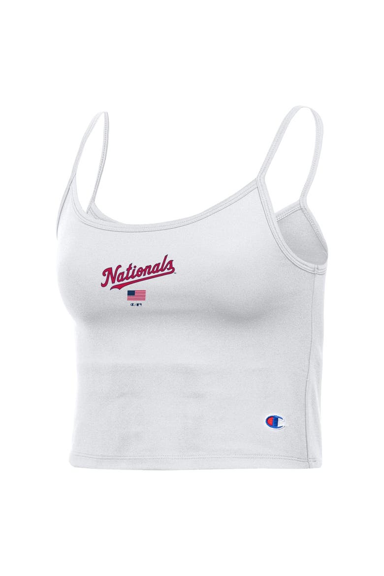 Women's Champion White Washington Nationals America Scoop Tank Top, Alternate, color, White