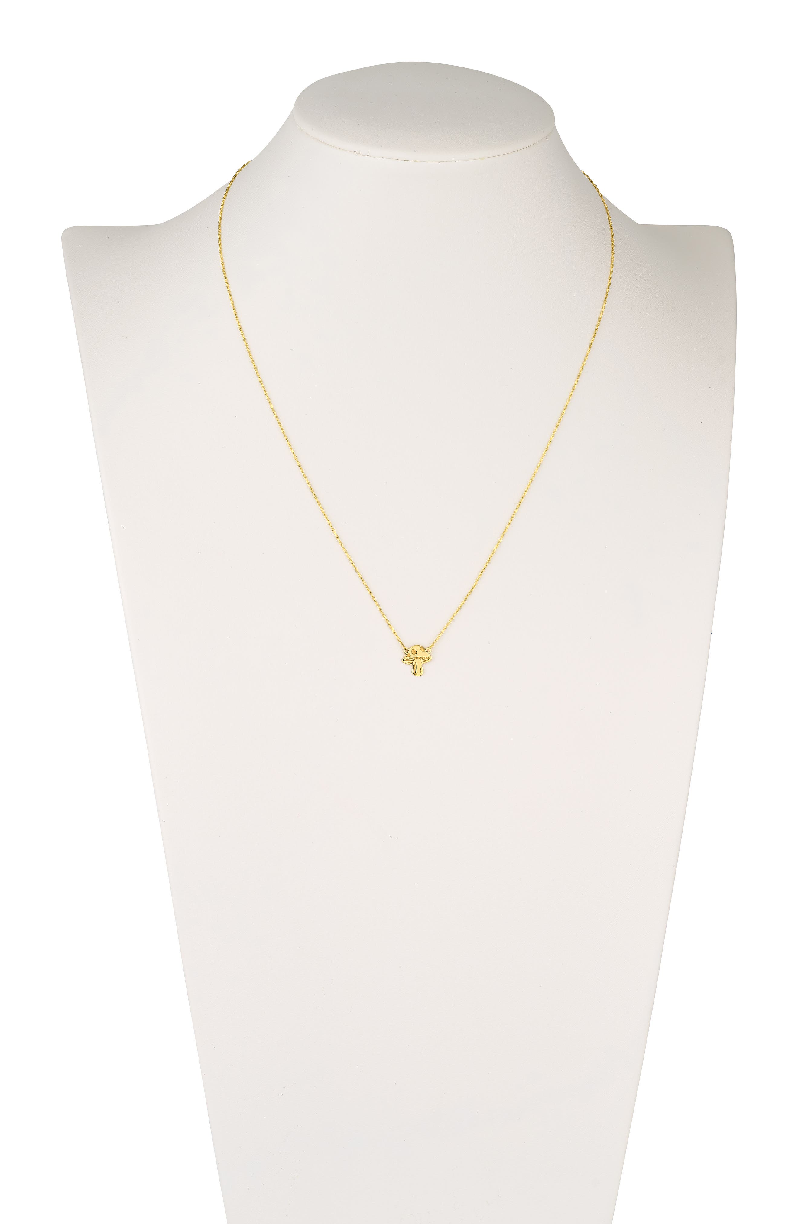 HAWLEY ST 14K Gold Mini Button Mushroom Pendant Necklace (Women ...