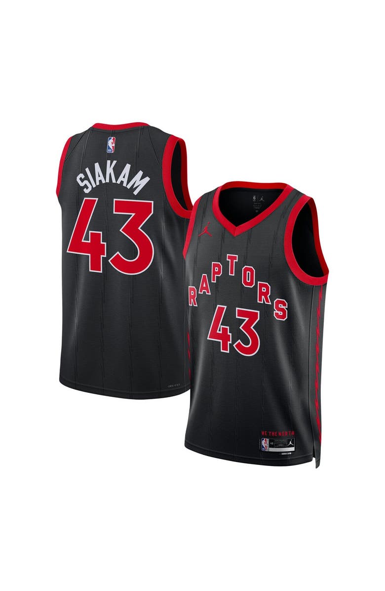 Jordan Brand Unisex Jordan Brand Pascal Siakam Black Toronto Raptors Swingman Jersey - Statement Edition, Main, color, 