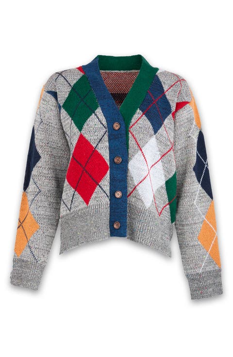 Argyle Knit Cardigan
