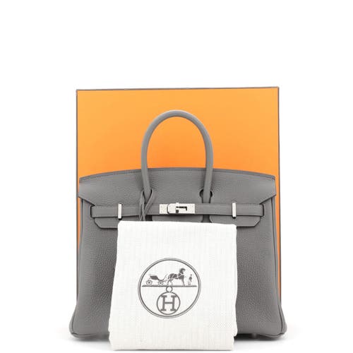 Pre-owned Hermes Hermes Birkin Handbag Grey Togo With Palladium Hardware 25 In Gray