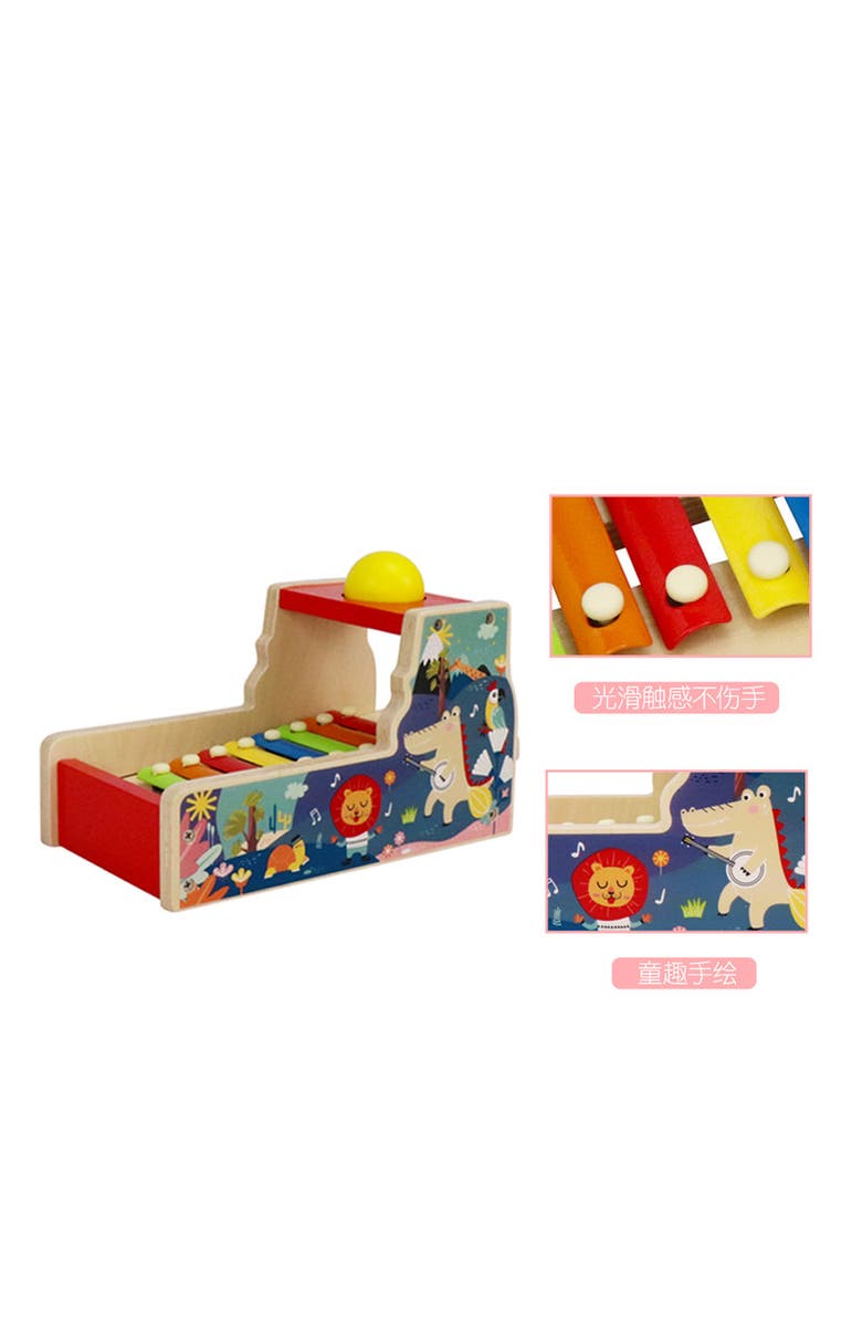 Leo & Friends Pound & Tap Xylophone with Slide-Out Xylophone, Hammer, and Bright Colors, Alternate, color, Red