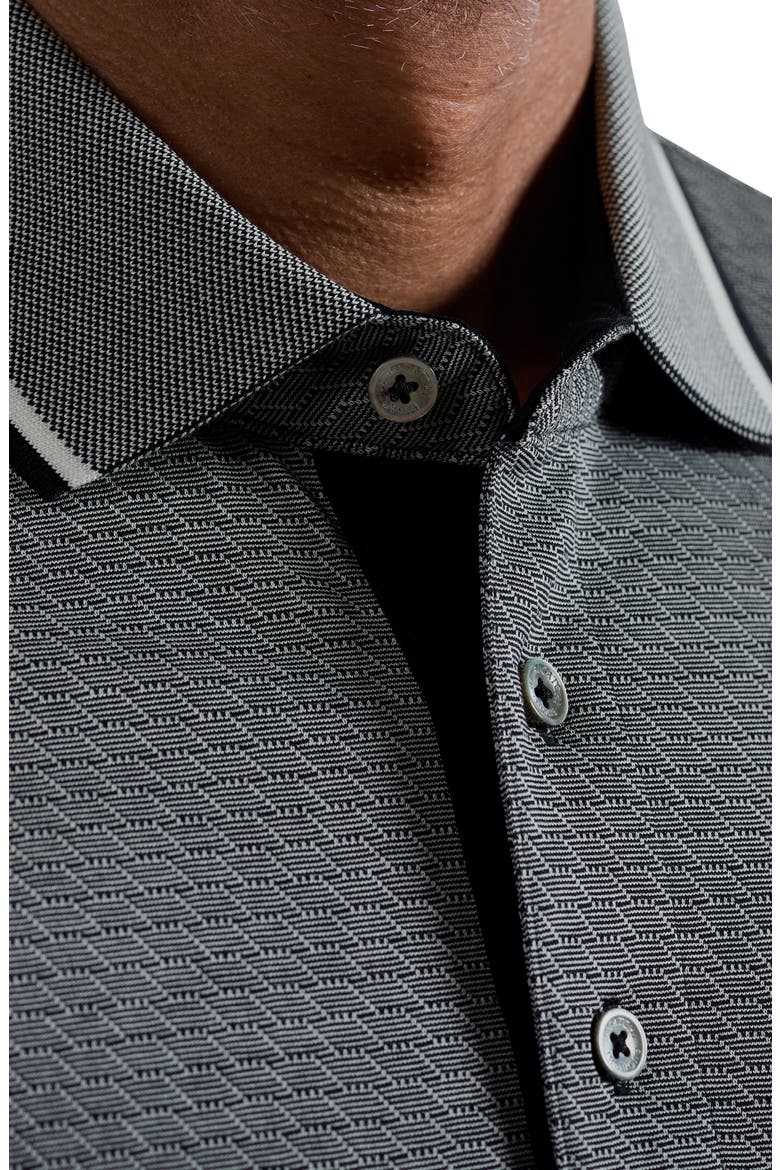 Mercerized Cotton Long Sleeve Polo, Alternate, color, BLACK