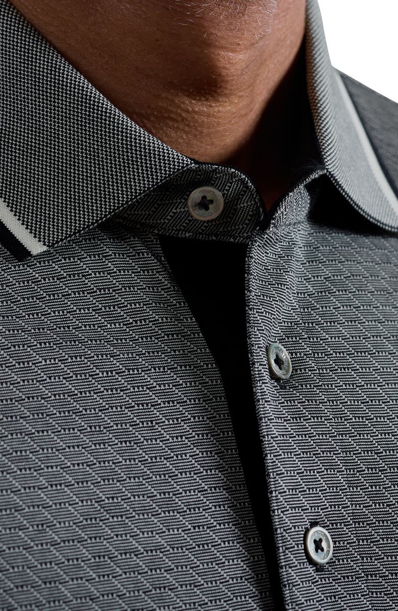 Bugatchi Mercerized Cotton Long Sleeve Polo, Alternate, color, Black