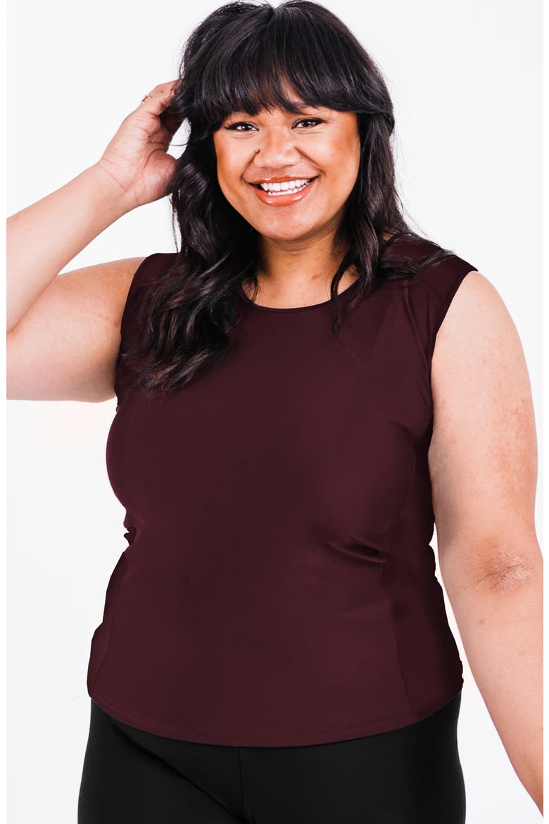 Plus Size Loose Fit Maya Swim Top, Main, color, Wine