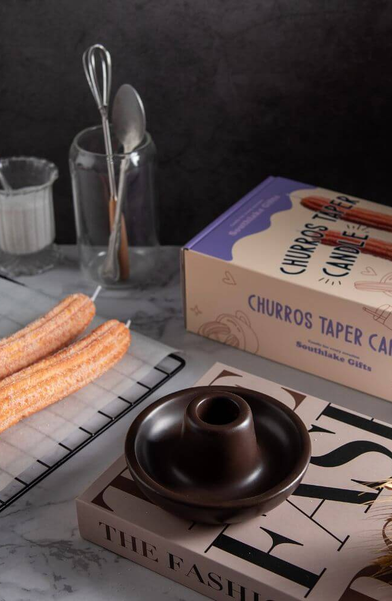 Southlake gifts Churros Taper Candle Set, Alternate, color, Churro Brown