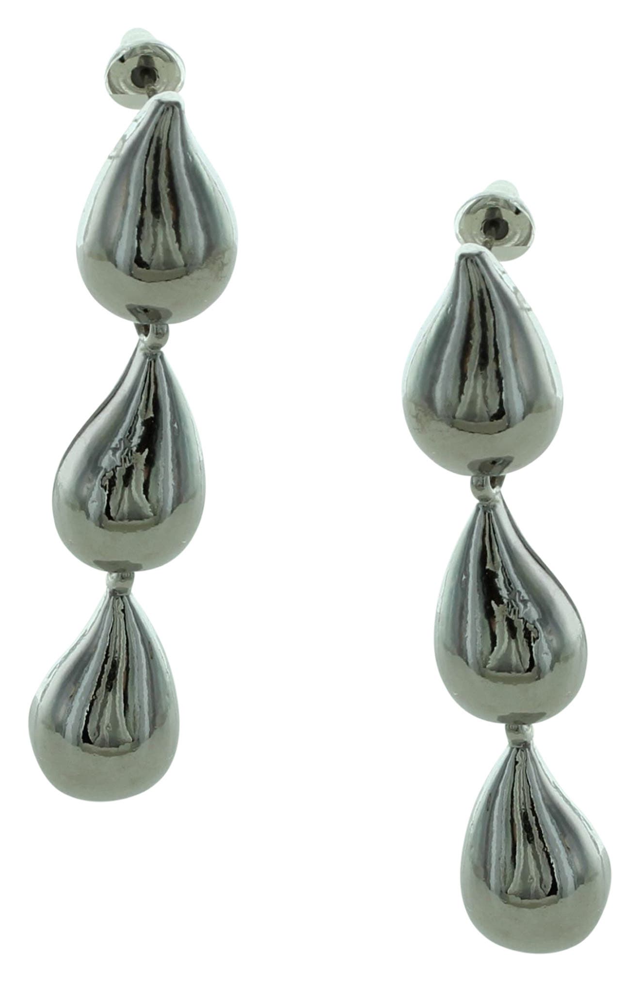 OLIVIA WELLES Esti Puffy Teardrop Linear Drop Earrings