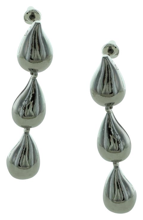 Esti Puffy Teardrop Linear Drop Earrings