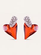 Modenaire Dangle Crystal Heart Earrings