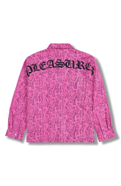 Pleasures Anaconda Overshirt In Fuchsia