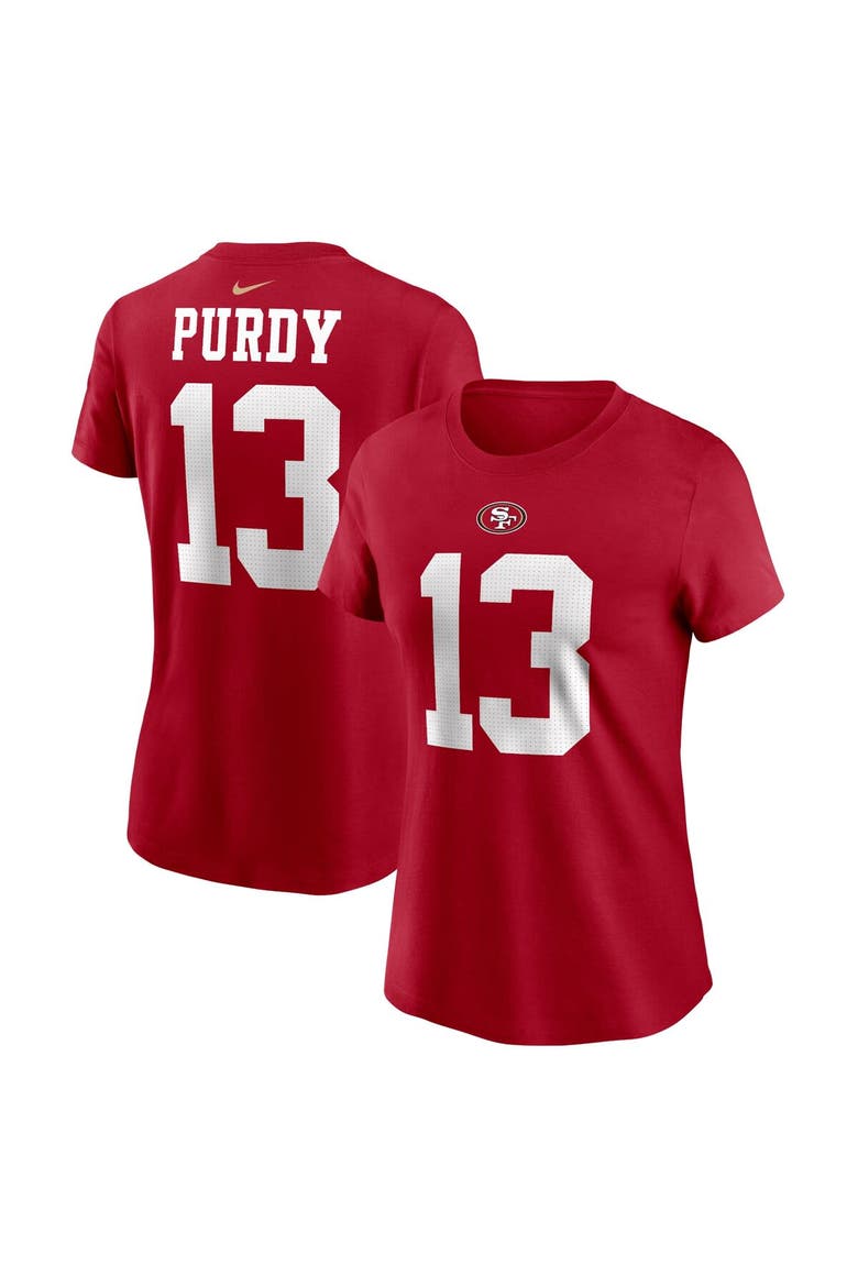Women's Nike Brock Purdy Scarlet San Francisco 49ers Player Name & Number T-Shirt, Main, color, Scarlet