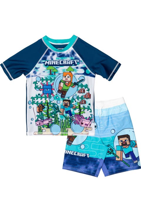 Swimwear 2-piece Rash Guard And Swim Trunks Set (little Kid & Big Kid)