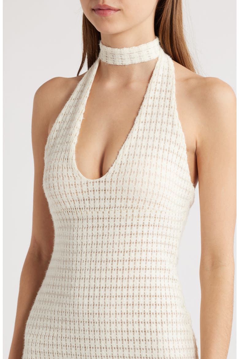 Golden Age Knit Halter Maxi Dress, Alternate, color, BEIGE