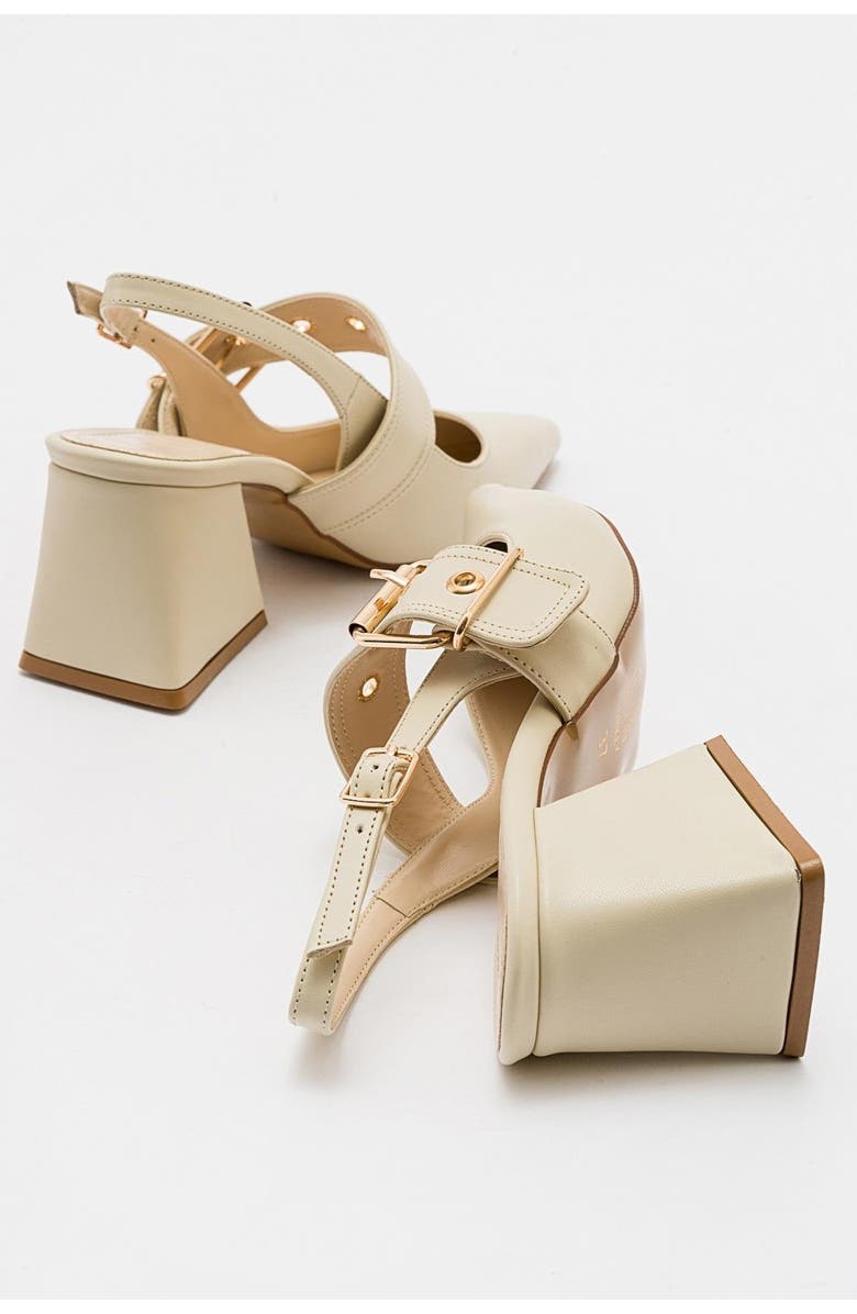 Prologue Shoes Nepido Pointed Toe Block Heel Pump, Alternate, color, Off-White
